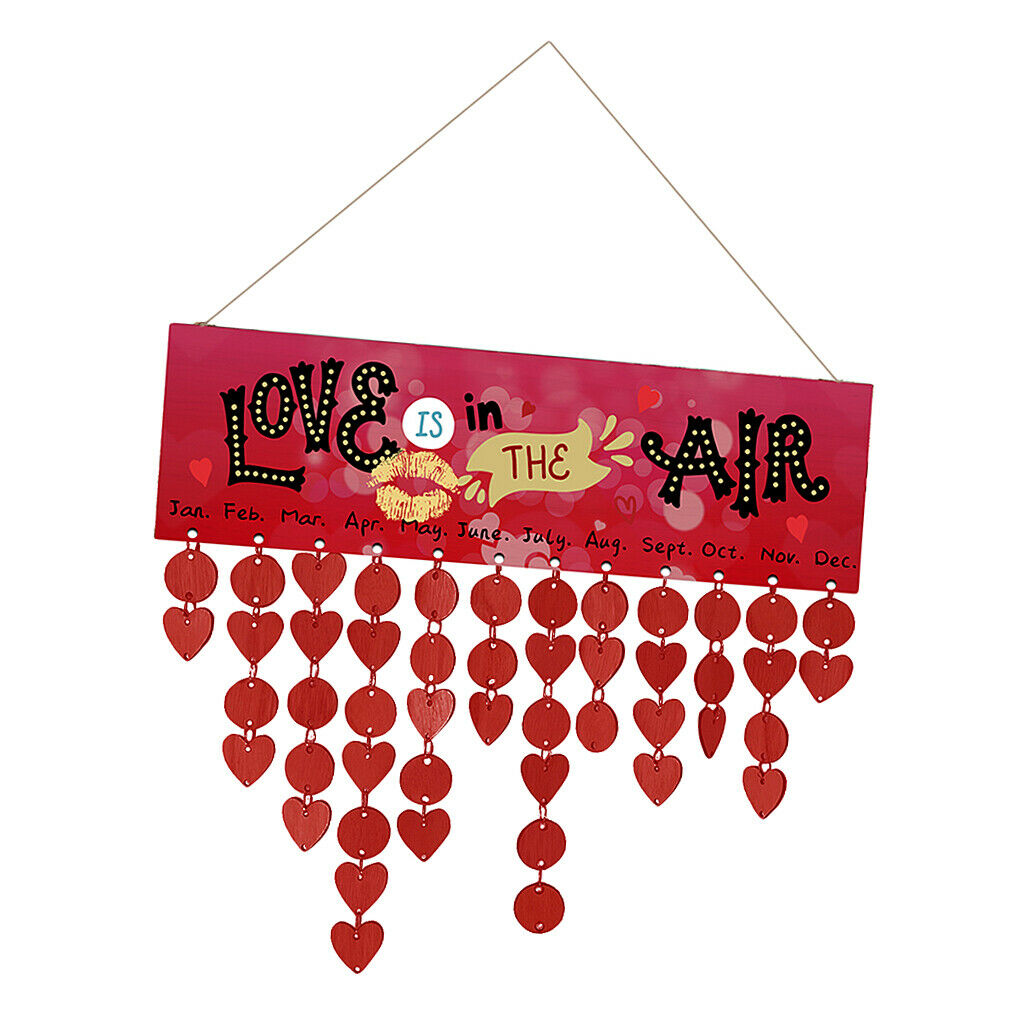 Retro Festive Hanging Wooden Family Friends Birthday Reminder Calendar DIY