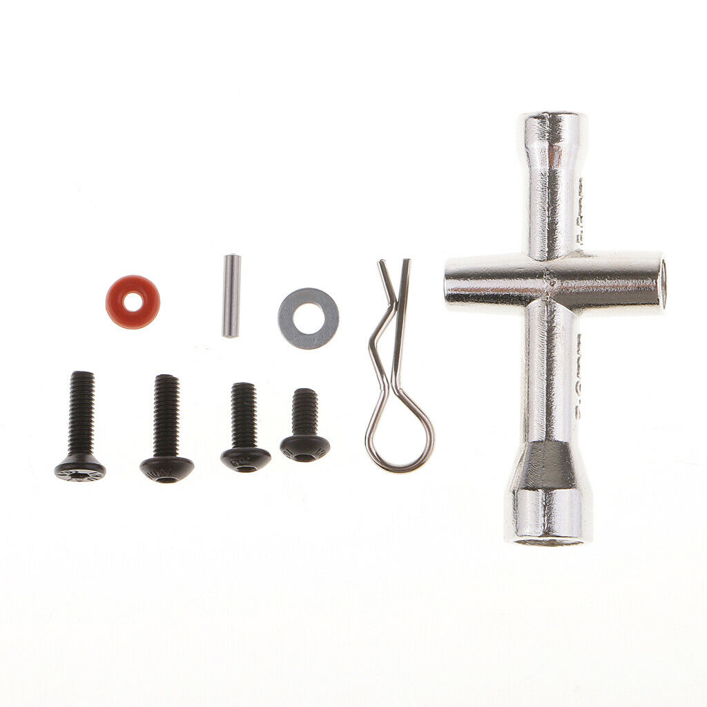 1/set Metal RC Car Flat/Round Nuts & Cross Hex Wrench & Washer For 1/10 HSP
