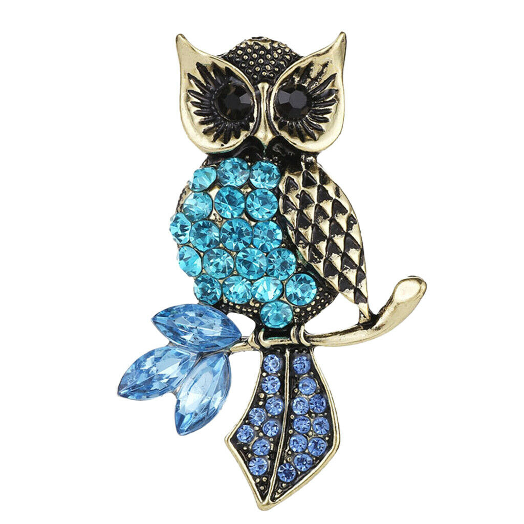 Lovely Owl Brooch Pin Crystal Breastpin Rhinestones Bird Wedding Banquet