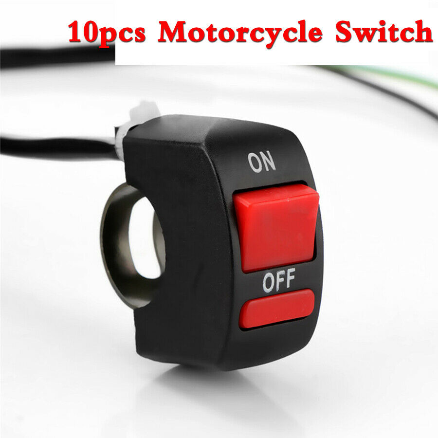 10pcs 7/8'' Motorcycle ON OFF Switch Handlebar Headlight LED Light Light Switch