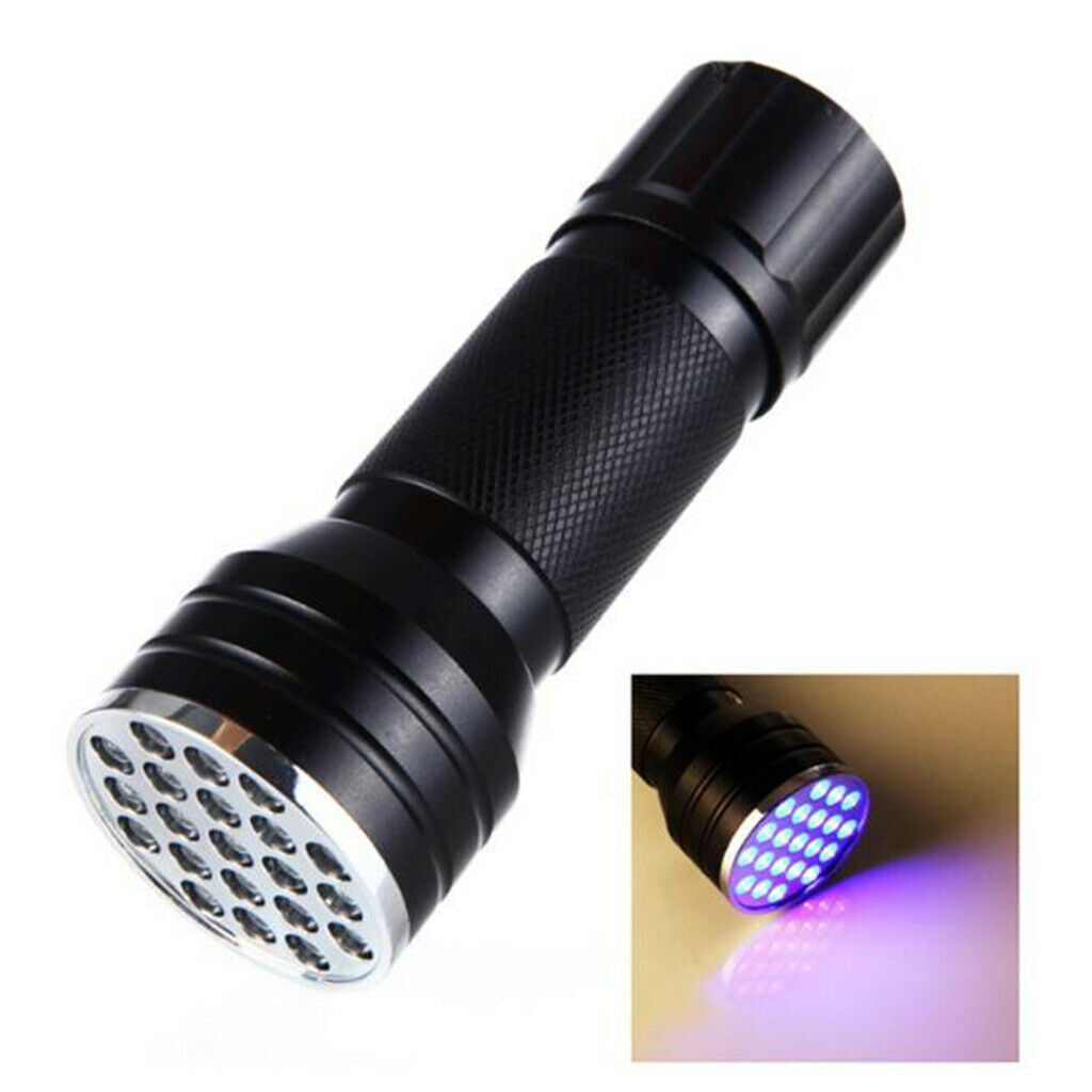 21 LED UV Torch 395nm Ultraviolet Flashlight Blacklight Pet Urine Stain Detector