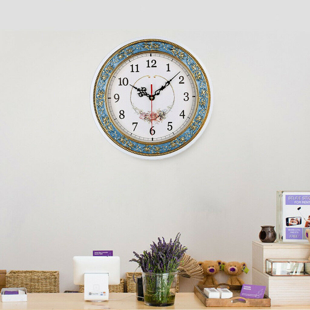 11inch Super Quite Clock Non Ticking Quartz Wall Clock Home Decor Blue