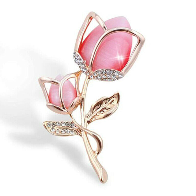 Fashion Hot Pink Rose Flower Brooch Clothing Accessori.l8