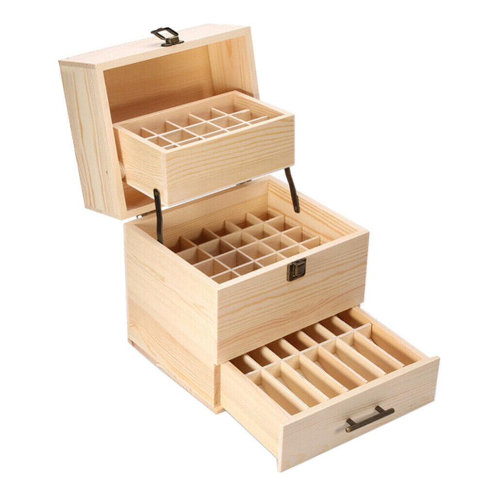 3 Tier Essential Oil Storage Holder Box for 59 Bottles - Holds 10 ml 15ml