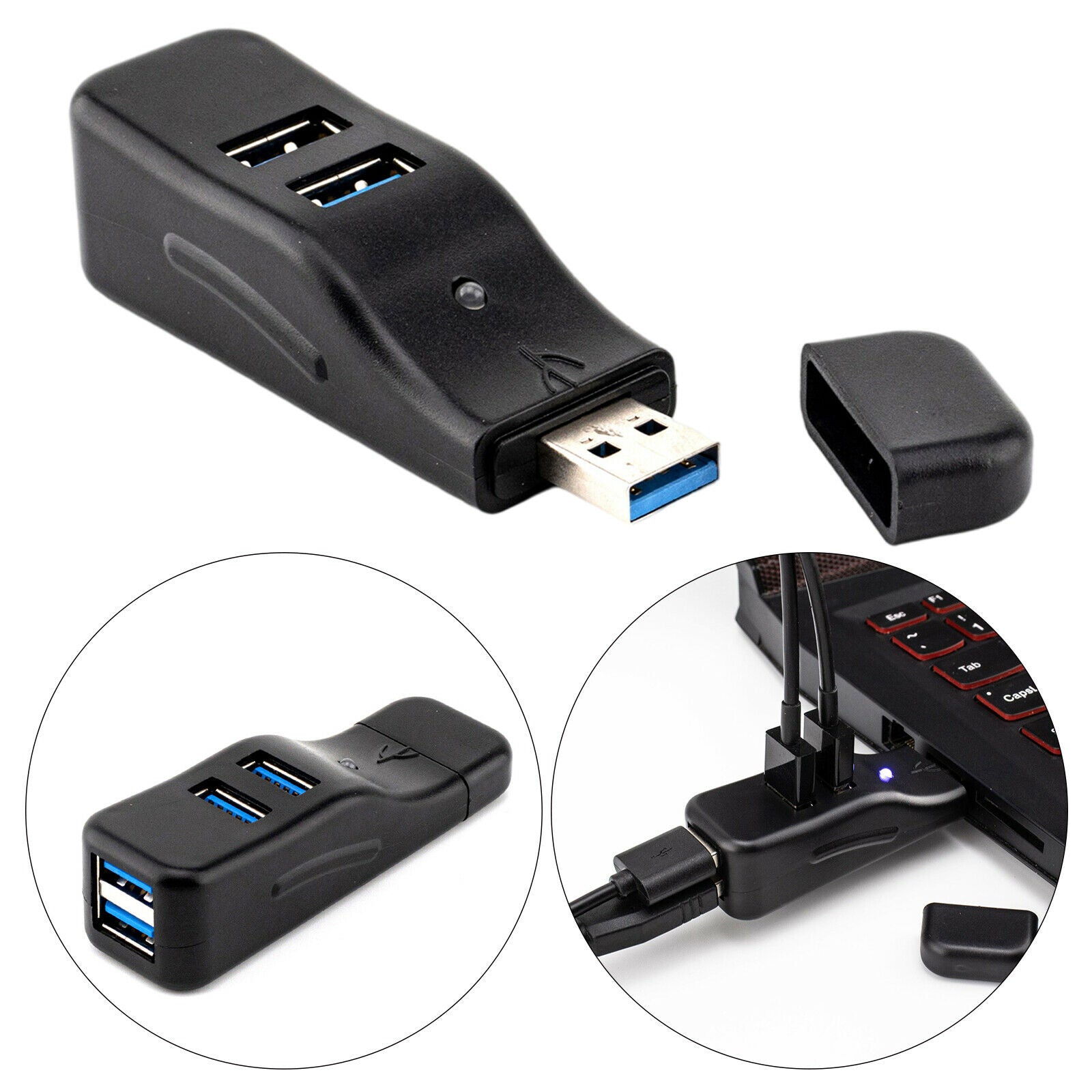 USB Hub 4 port USB 3.0 data hub Fast data transfer USB Splitter High