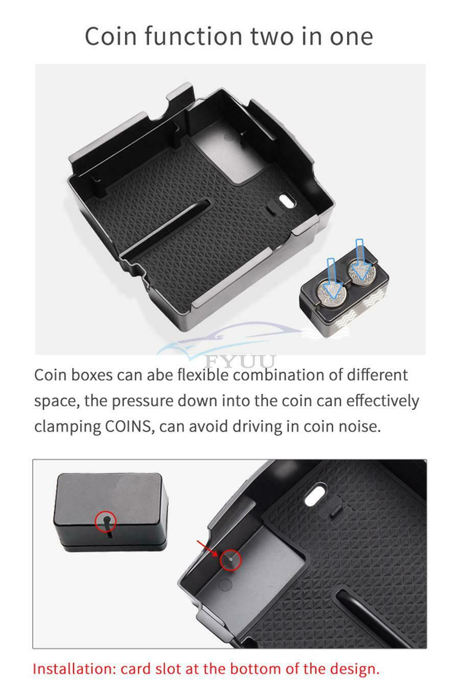 1× Car Console Armrest Storage Box  For 2018-2021 Jeep Wrangler JL Gladiator JT
