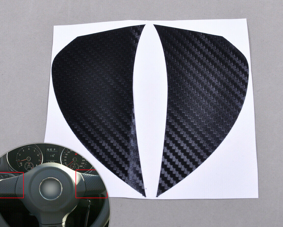 2x real Carbon fiber Steering Wheel Cover Trim Fit for Golf6 POLO BORA 2011 An