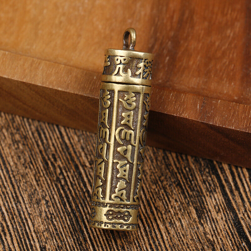 Mini Brass Pendant Necklace Brass Mantra Pendant Men and Women Pendant