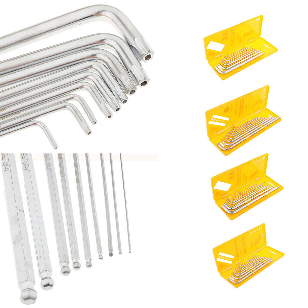 9 Pieces Case Set L-shaped Allen Wrenches CRV Metric Hex Key