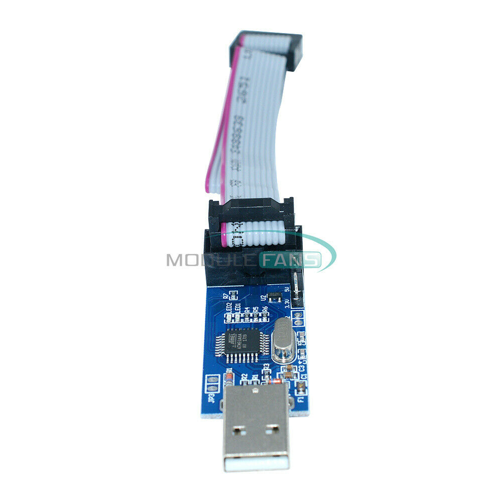 2PCS USB ATMEGA8 ATMEGA128 USBASP USBISP AVR Programmer Adapter 10Pin Cable 3.3V