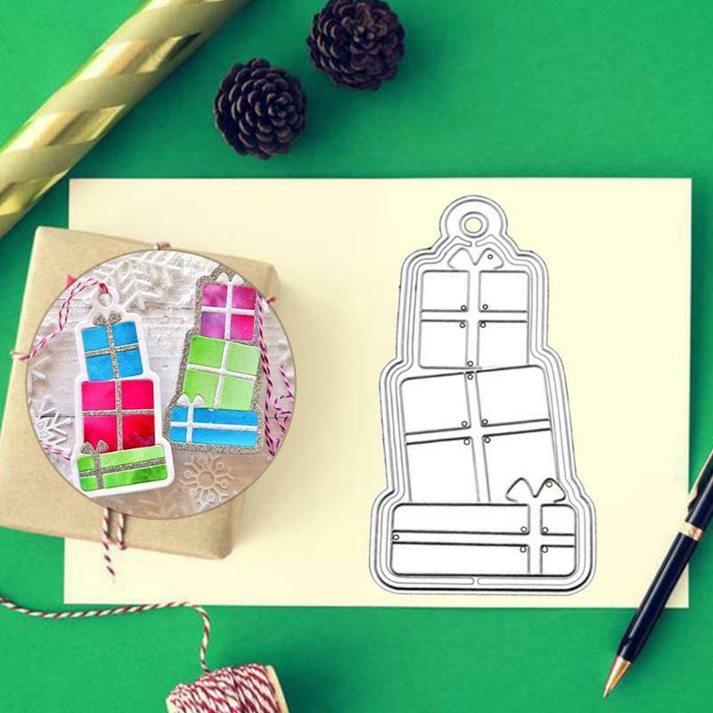 Metal Cutting Dies Stencil Christmas Presents Shape Combination Embossing Dies