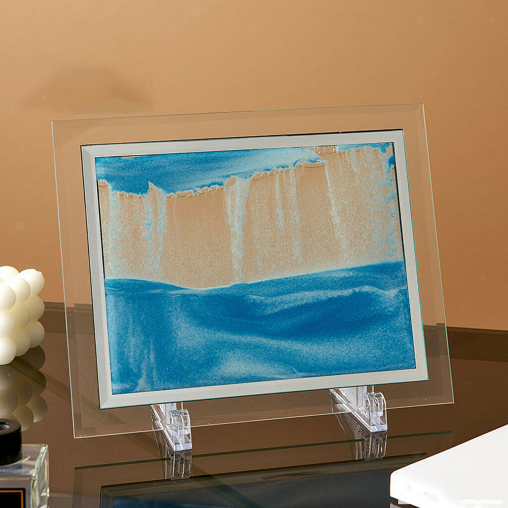 Moving Dynamic Sand Picture Flowing Sand Art Pictures 8in Sea Blue