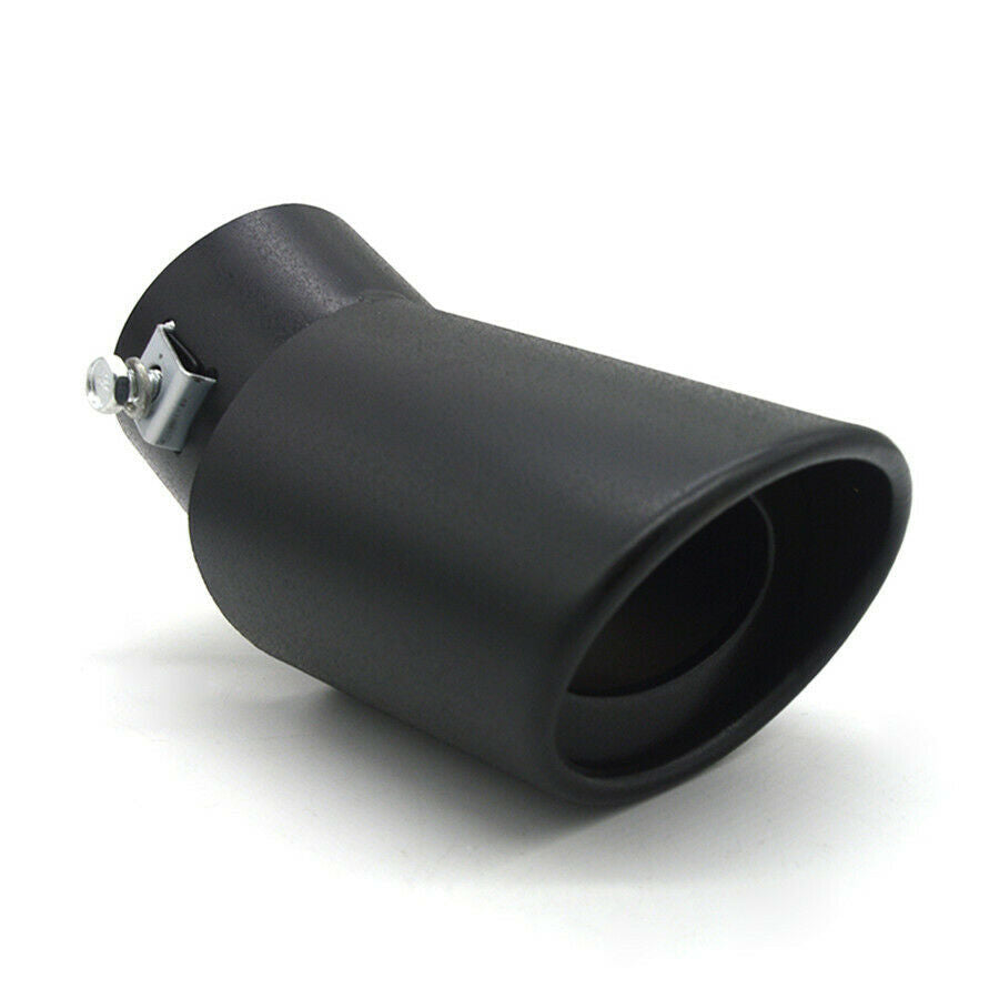 2.5" Car Exhaust Pipe Tip Oval Slant Muffler Black Stainless Steel Universal