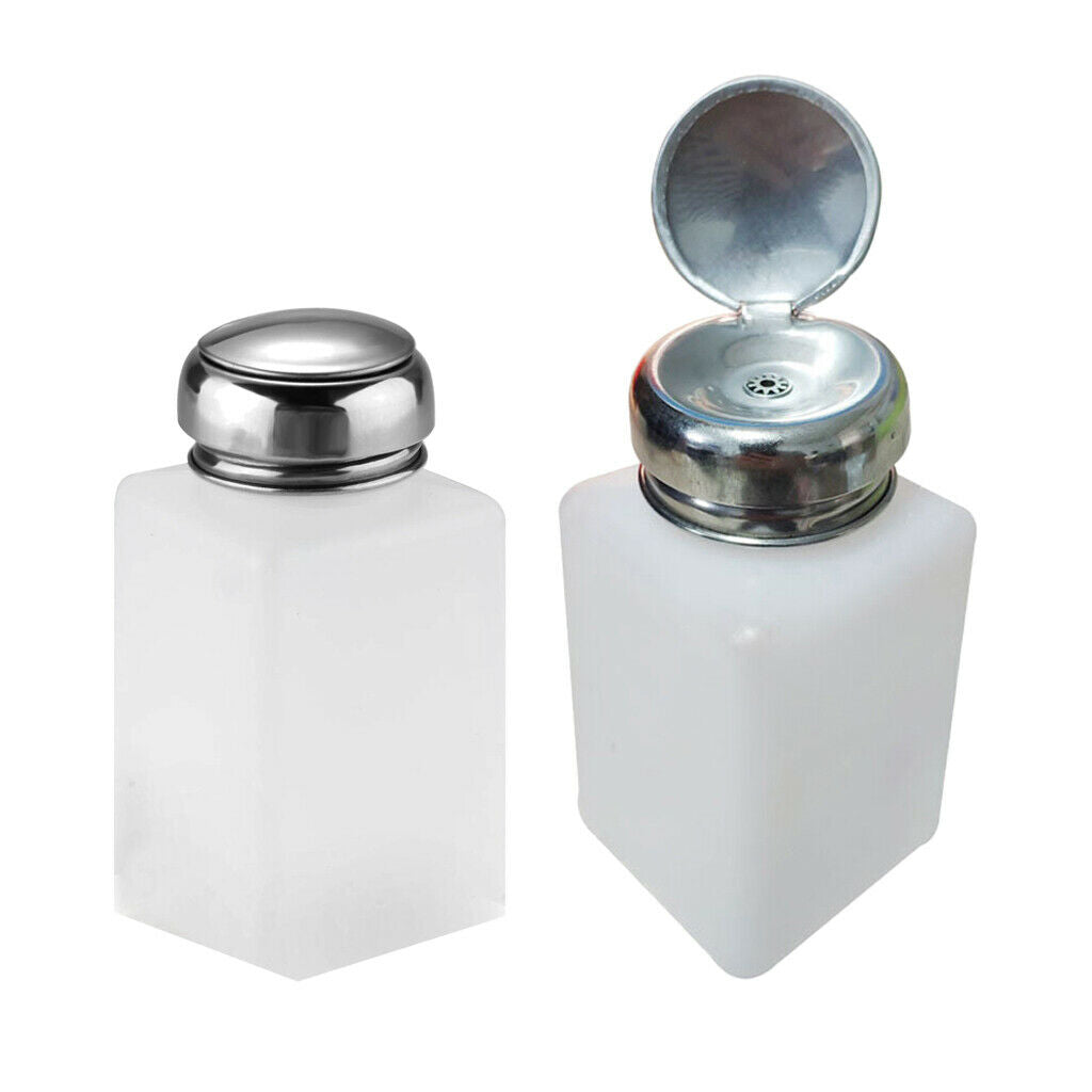 2 Pieces 200ml Nail Polish Remover Press Bottle Pump Dispenser Leakproof