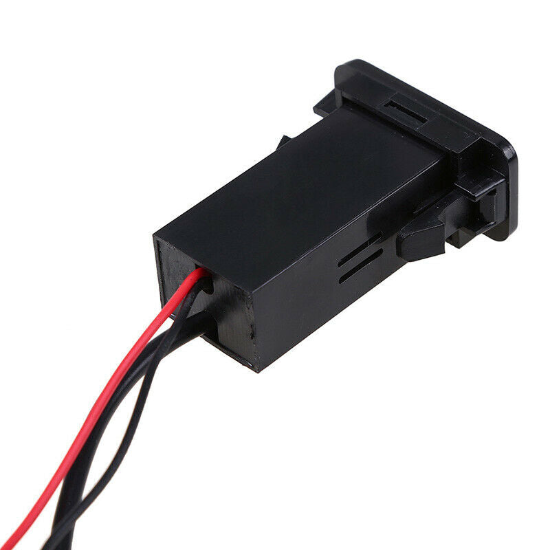 1x Car Dual USB Socket Charger+Audio Port LED Indicator Adapter Black For SUZUKI