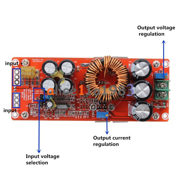 1200W 20A DC Converter Boost Car Step-up Power Supply Module 8-60V to 12-83V