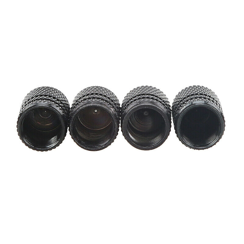 4pcs/set Black Aluminum Alloy Tires Stem Caps Dust Covers Universal For Most Car