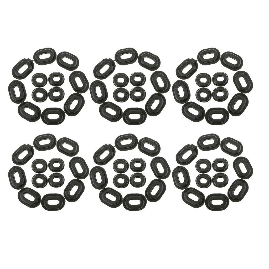 72 Pcs Black Rubber Side Cover Grommets For Motorcycle Car Auto CG125