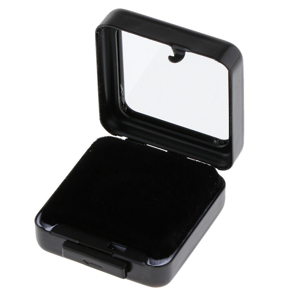 Metal Jewelry Gift Box Loose Diamond Box Jewelry Organizer Container Black