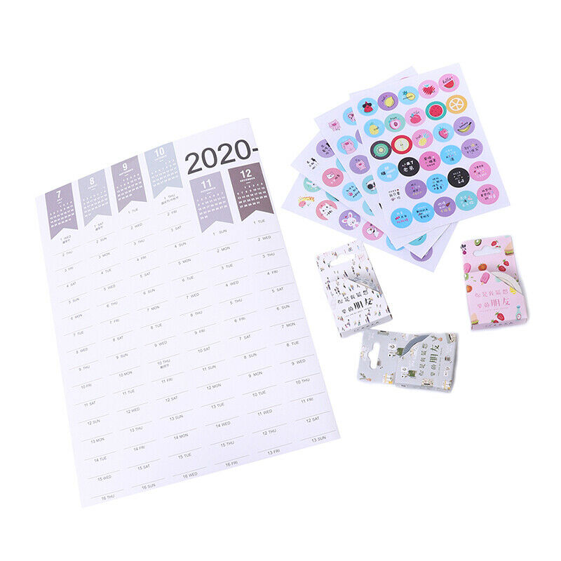 2021 Block Year Planner Daily Plan Paper Wall Calendar for Office School H Re