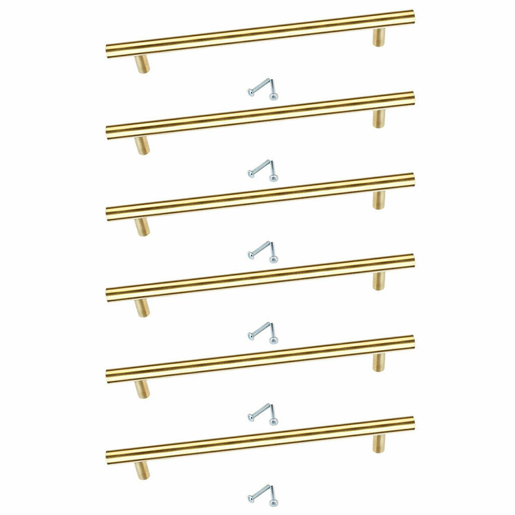 6x Stainless Steel Modern Style Door Handle Cabinet T Bar Drawer Pulls 200mm