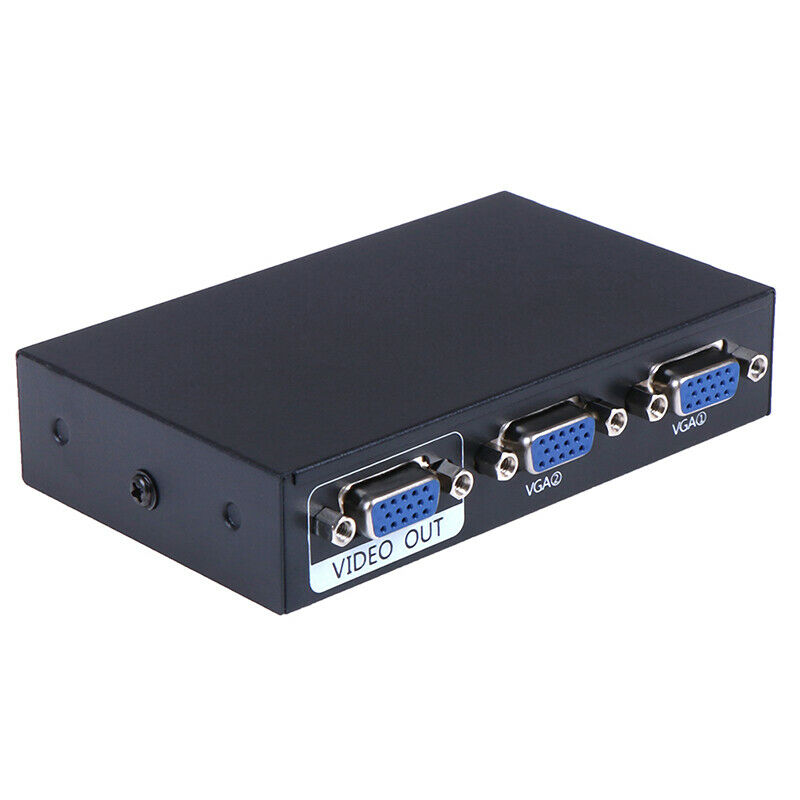 1PCS New 2 Port Computer VGA Switcher Sharer KVM SwitDD