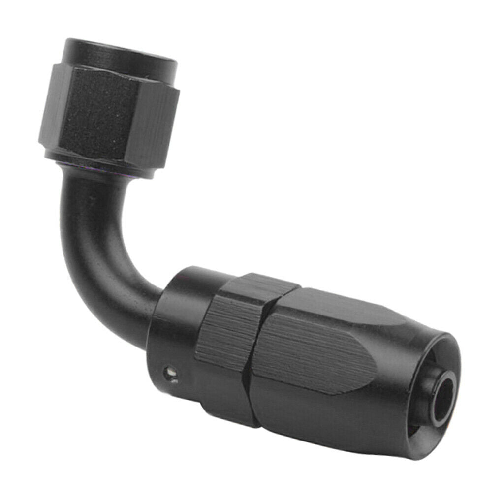 Aluminium PTFE AN 6 6AN 0 45 90 180 Degree AN6 Hose End Black,90 Degree