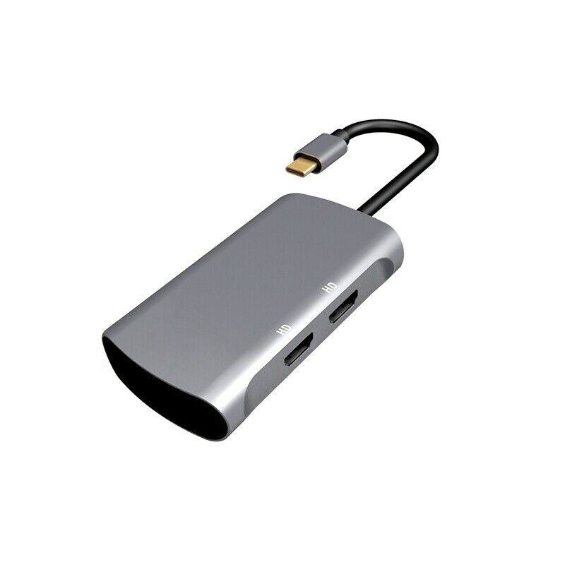 2 In1 Type C to Dual MI Hub Adapter Aluminum Alloy USB Hub High Speed Type  M7S7