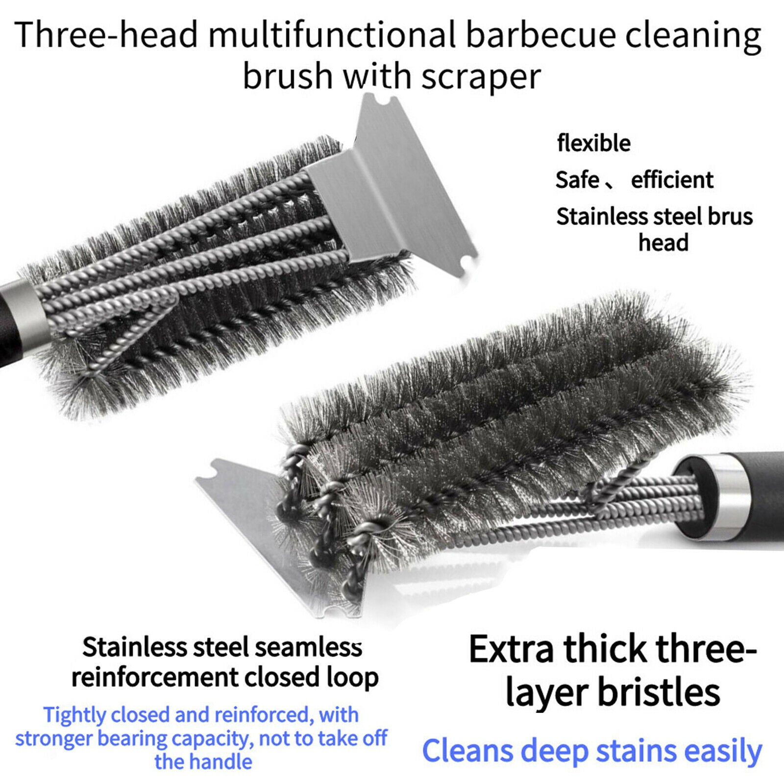Premium Barbecue Grill Brush and Scraper Long BBQ Brush Cleaner Accessory