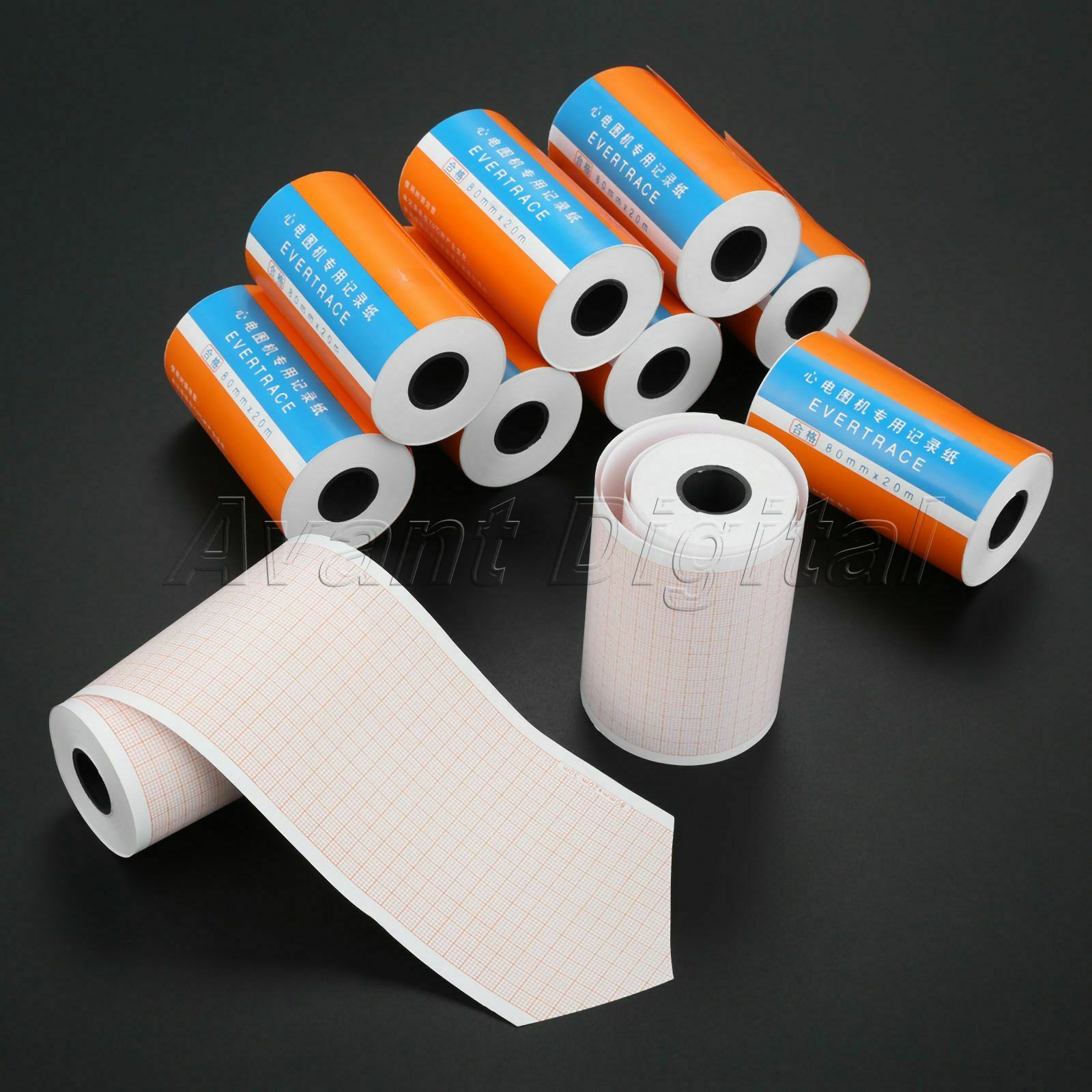 10 Roll 80mm*20m Clinic Thermal Printing Paper For ECG300G ECG Machine 3-channel