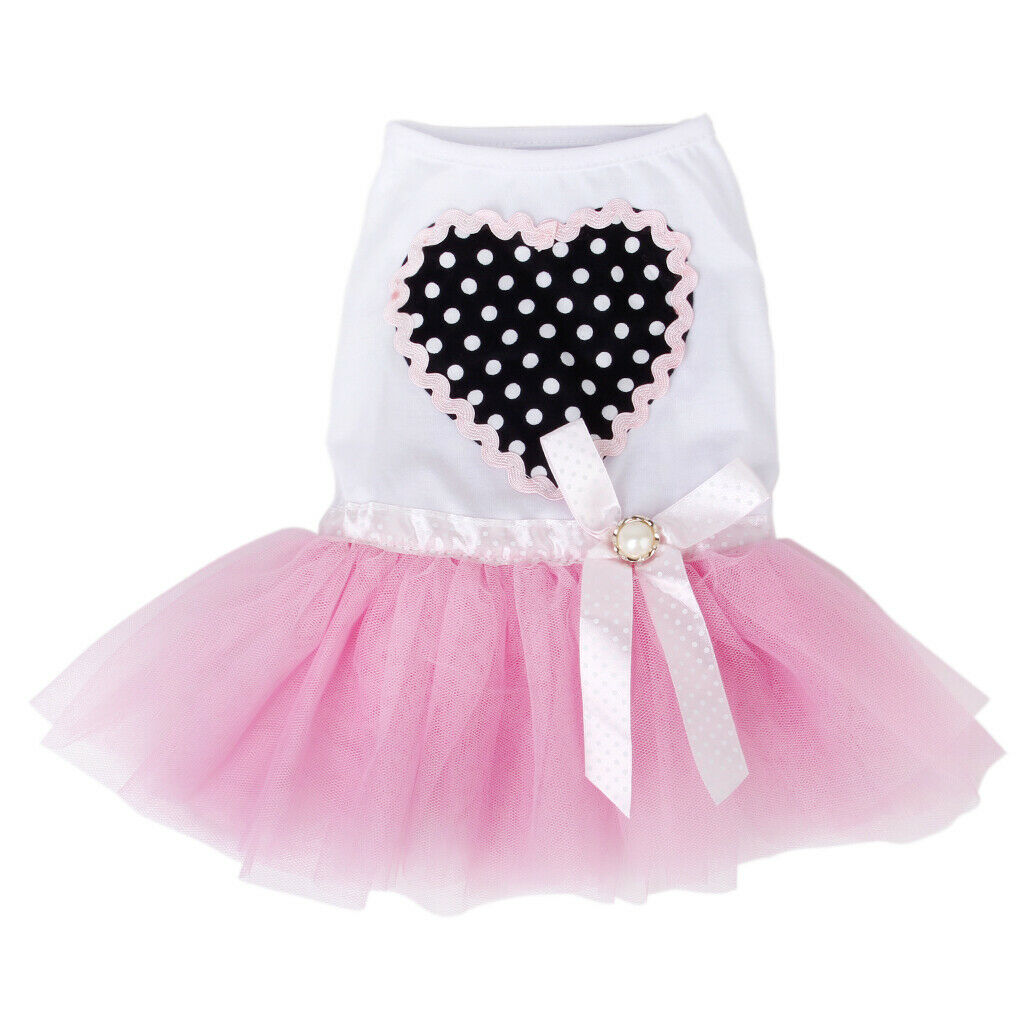 2 Pcs Summer Sweet Style Pet Dog Skirt, Cute Female Girl Pink Princess Dress for