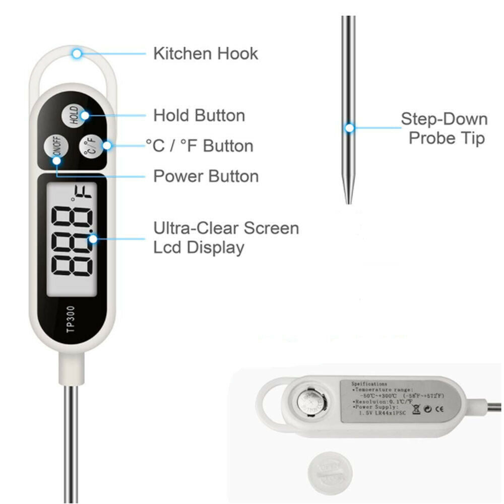 Kitchen Digital BBQ Thermometer Food Meat Cooking Thermometer -50°C ~ 300°C