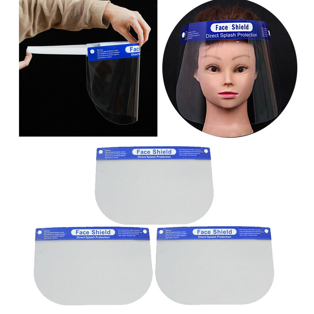 3x Safety Full Face Shield Guard Washable Goggles Face Cover Visor Hat