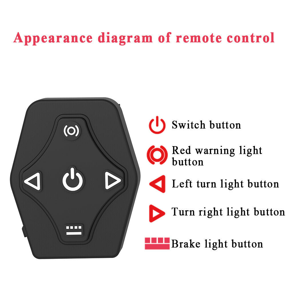 3 Lighting USB Bike Tail Light LED Bicycle Rear Brake Turn Signal Warning Light
