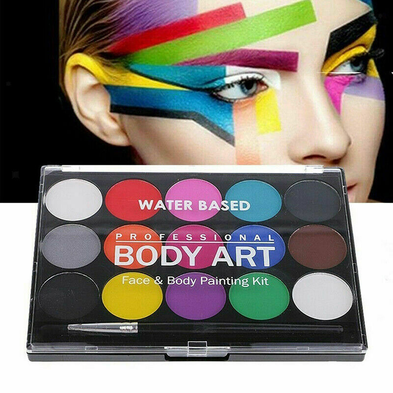 15 Colors Face Body Paint Palette for Halloween Make Up Kit Fancy
