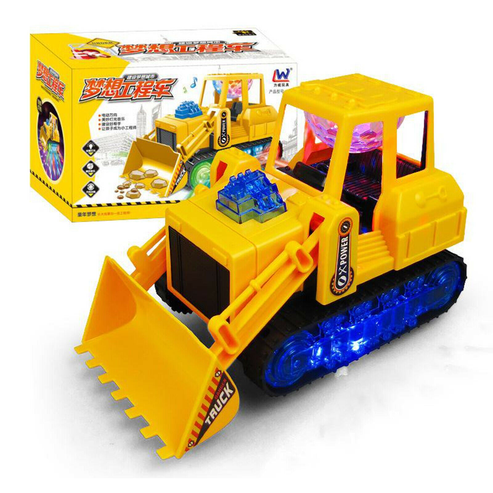 Kids Children Musical Funny LED Electric Construction Vehicle Bulldozer Truck