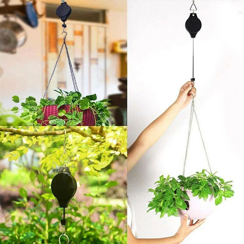 20-90 cm Retractable Hanging Basket Pull Down Hanger Pulley Garden Baske.l8