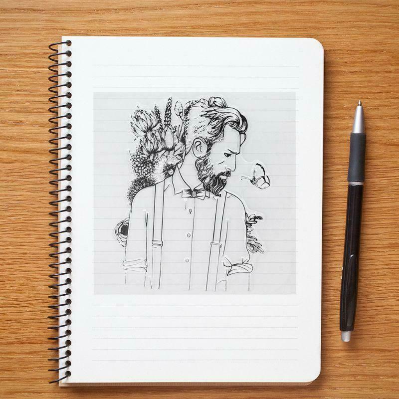 Man Silicone Clear Seal Stamp DIY Scrapbooking Embossing Photo Album Decorative