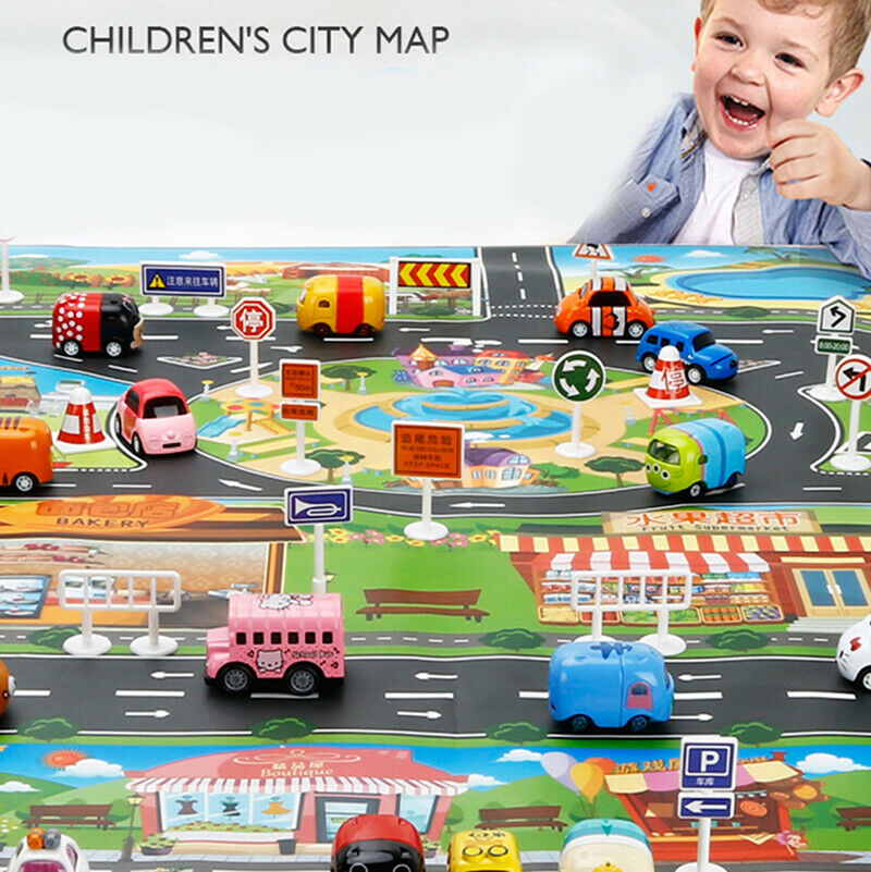 Large City Traffic Car Park Mat Developing Baby Crawling Mat Play Game Mat TBDA