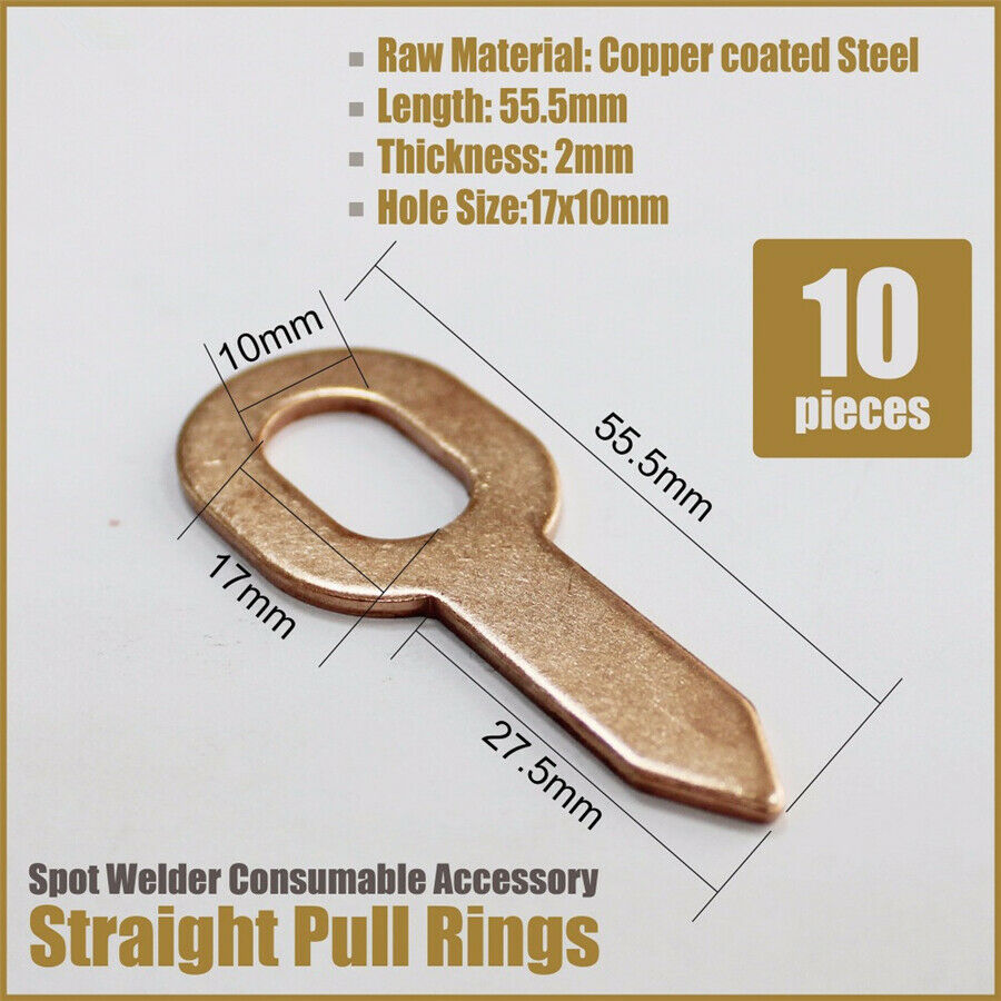 50Pcs 5 Type Stud Welding Kit Accessories Straight Twisted Dent Pulling Rings