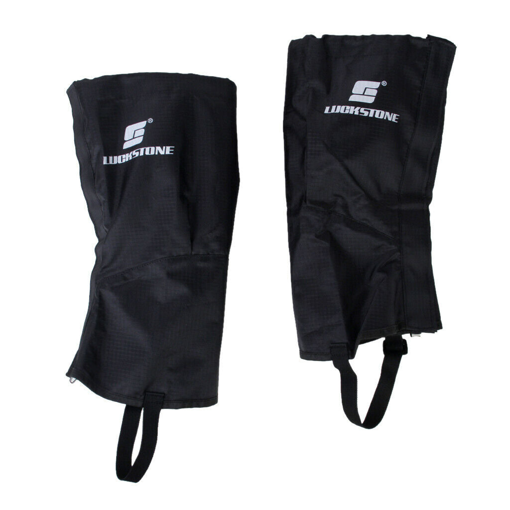 1 Pair Black Waterproof Hiking Climbing Snow Legging Gaiters Leg Covers - Large