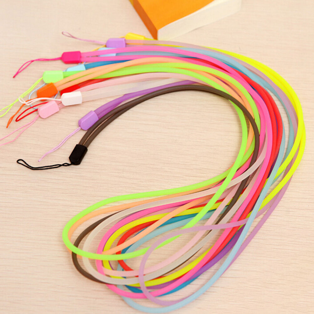 10X Luminous Round Lanyard Mobile Cell Phone Key USB Cords Strap 18cm、 lc.l8