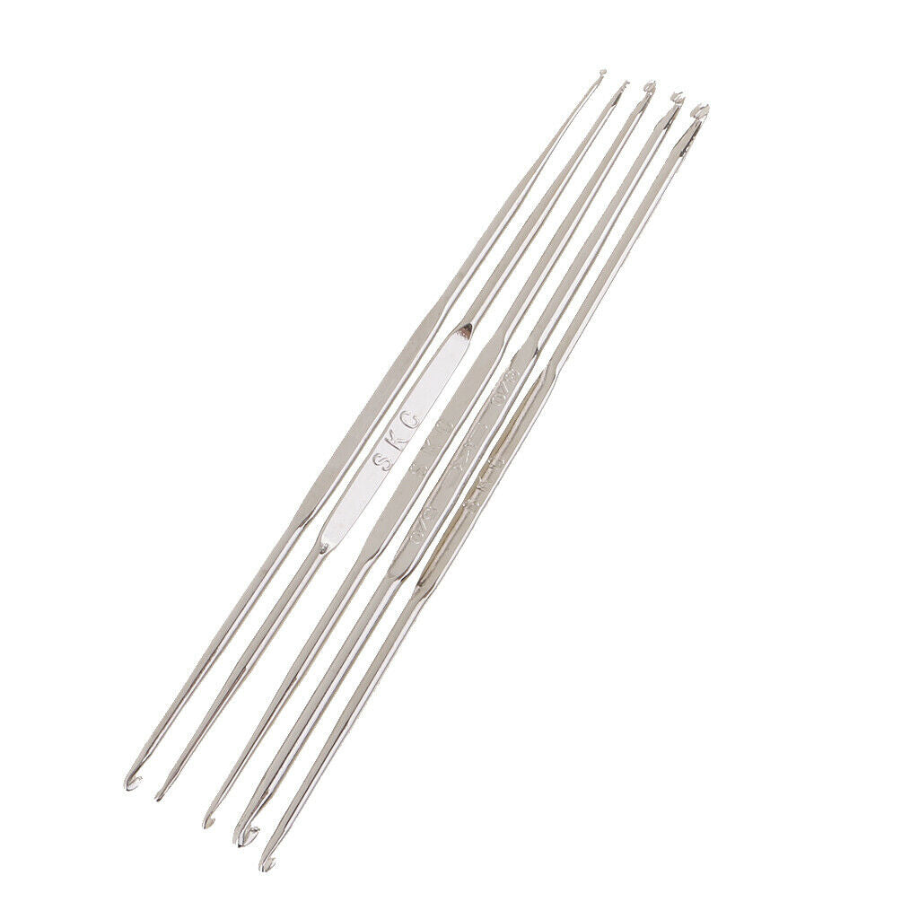 5Pc Size 1.0-3.0mm Double Head Knitting Needles Crochet Hooks Set Lace Hooks