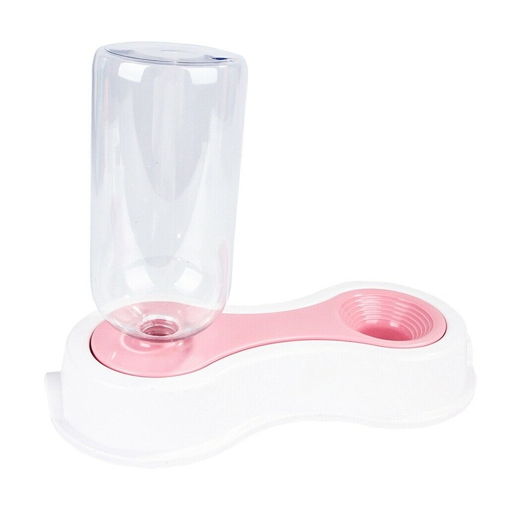 Automatic Pet Dog Cat Rabbit Water Dispenser Dish Bowl Feeder Antiskid Pink