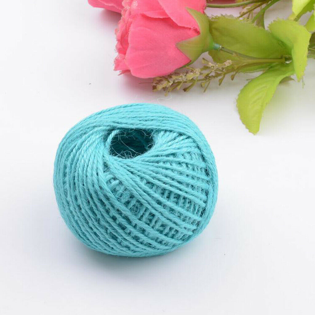 50M 2mm Colorful Natural Jute Twine Cord String Rope 2 Ply 4 Rolls DIY Craft