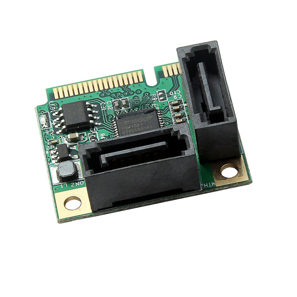 Mini PCI-Express to 2 Ports SATA 3.0 III 6Gb/s Expansion Card Single Chip