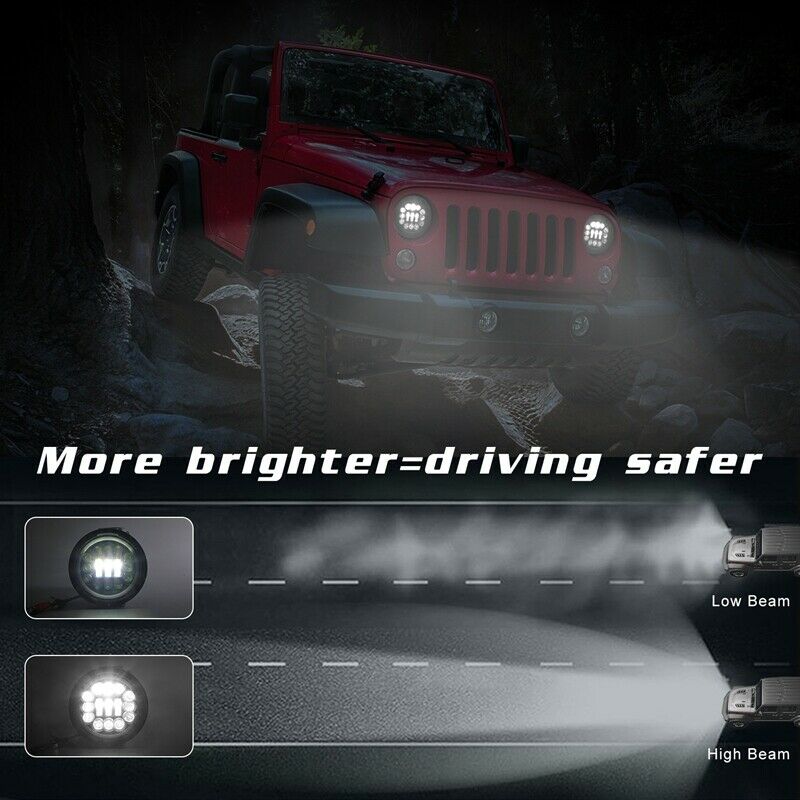 400W 40000LM 7Inch LED Headlight Hi/Lo Beam DRL for Jeep Wrangler JK TJ LJ 1Y3A9