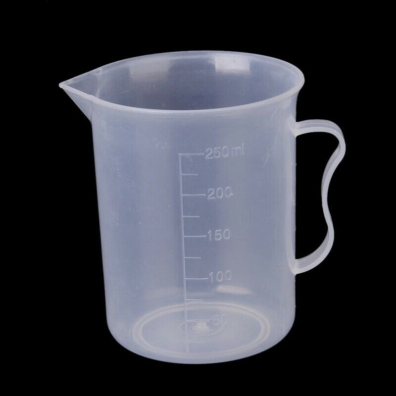 250 ml transparent plastic measu cup with handle Q2K1