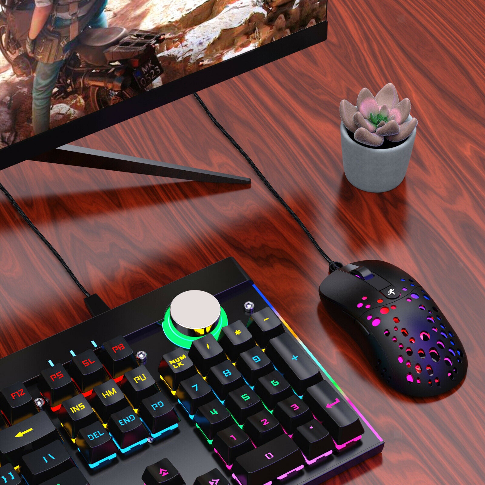 Lightweight RGB Backlight Gaming Mouse Wired Hollow-Out Design for Computer