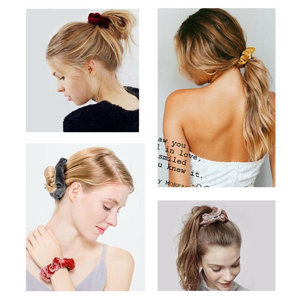 For Women Girls Hair Band with Zipper Pocket Knitting Stripes Elastic Hairbands
